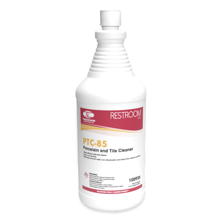 Theochem Laboratories - PTC-85 Porcelain and Tile Cleaner, Pleasant Scent, 32 oz Bottle, 12/Carton