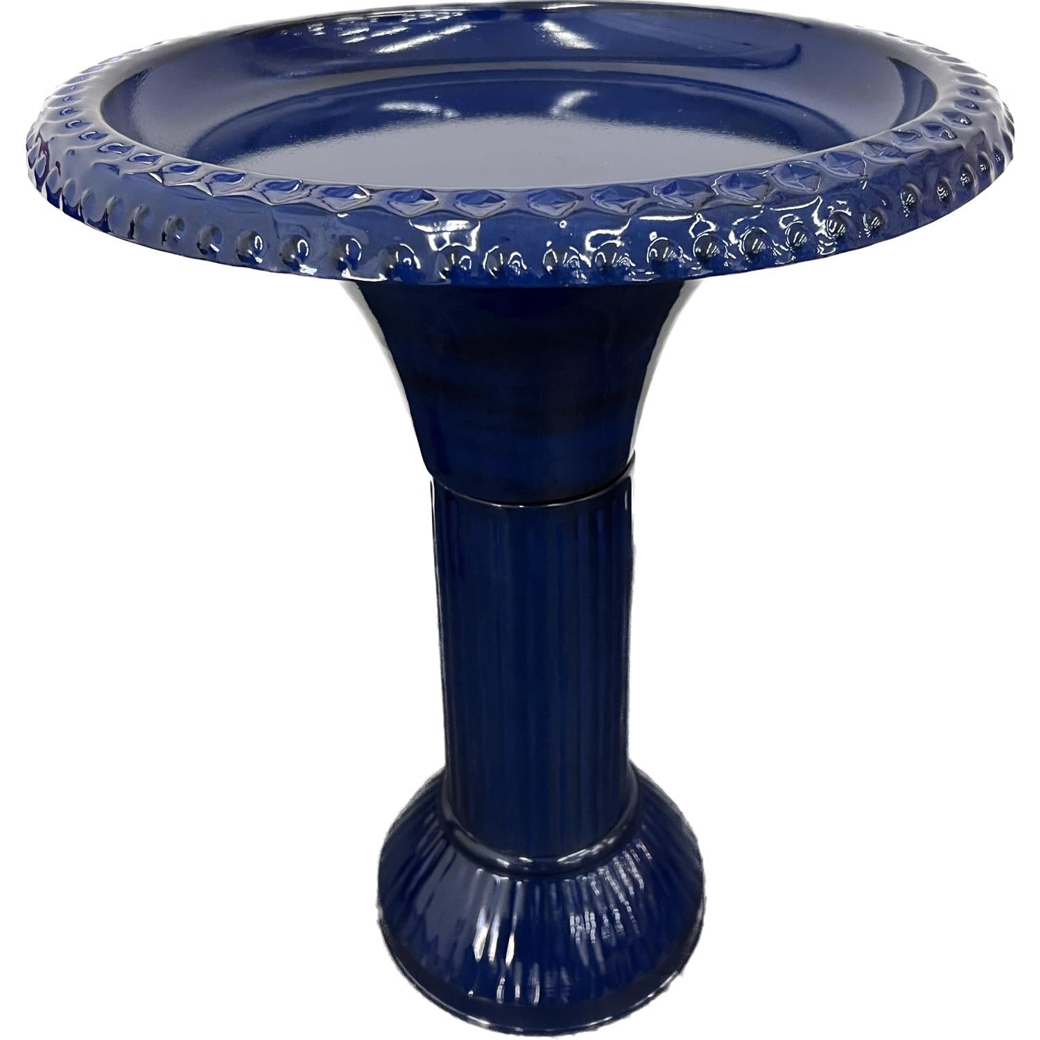 Robert Allen Ironstone Blue Metal 23.5 in. Bird Bath - Case of 2