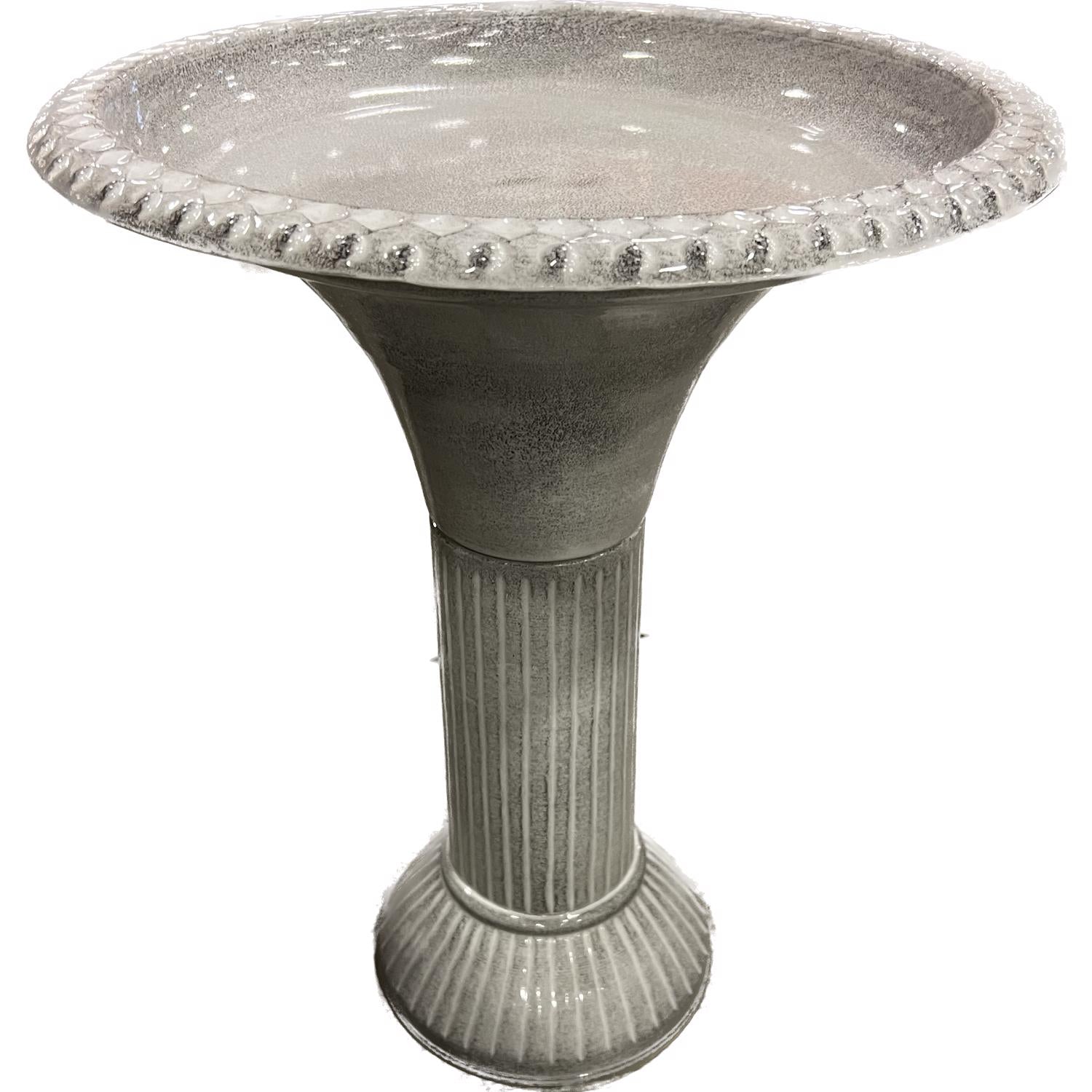 Robert Allen Ironstone Gray Metal 23.5 in. Bird Bath - Case of 2