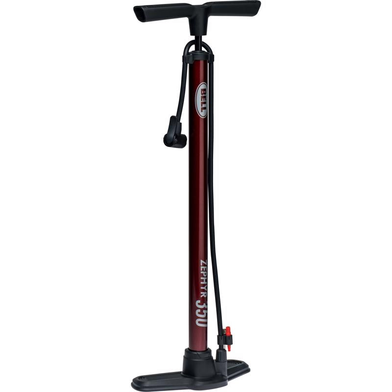 BELL SPORTS - Bell Sports Zephyr 350 Steel Bicycle Floor Pump Maroon