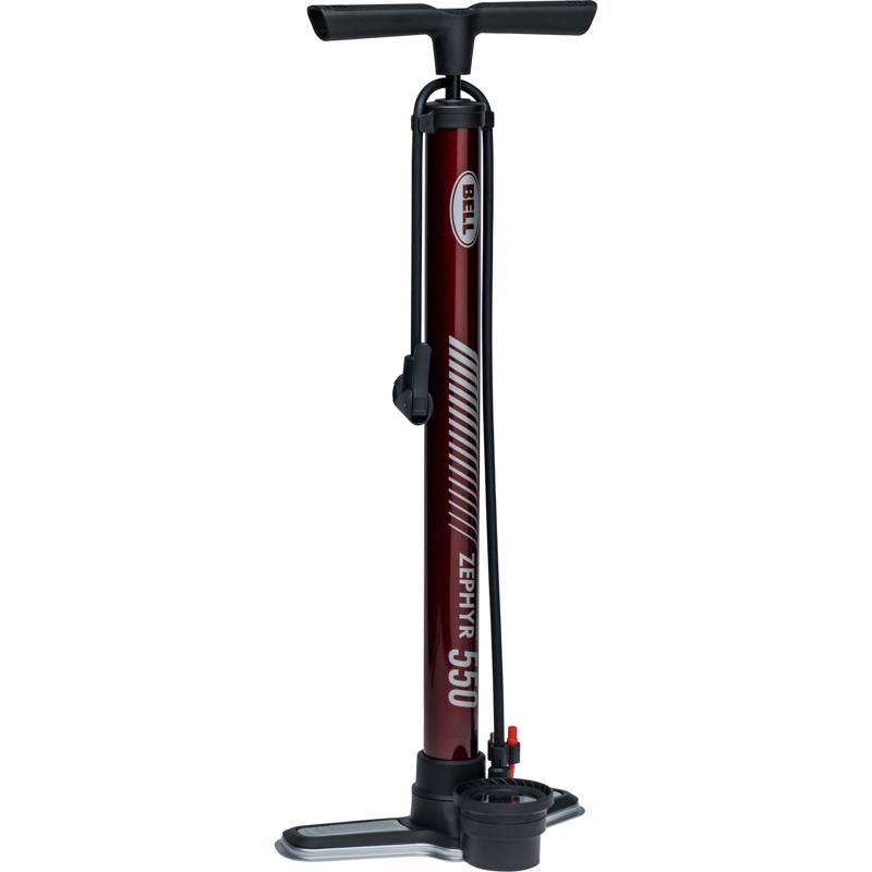 BELL SPORTS - Bell Sports Zephyr 550 Steel Bicycle Floor Pump Maroon