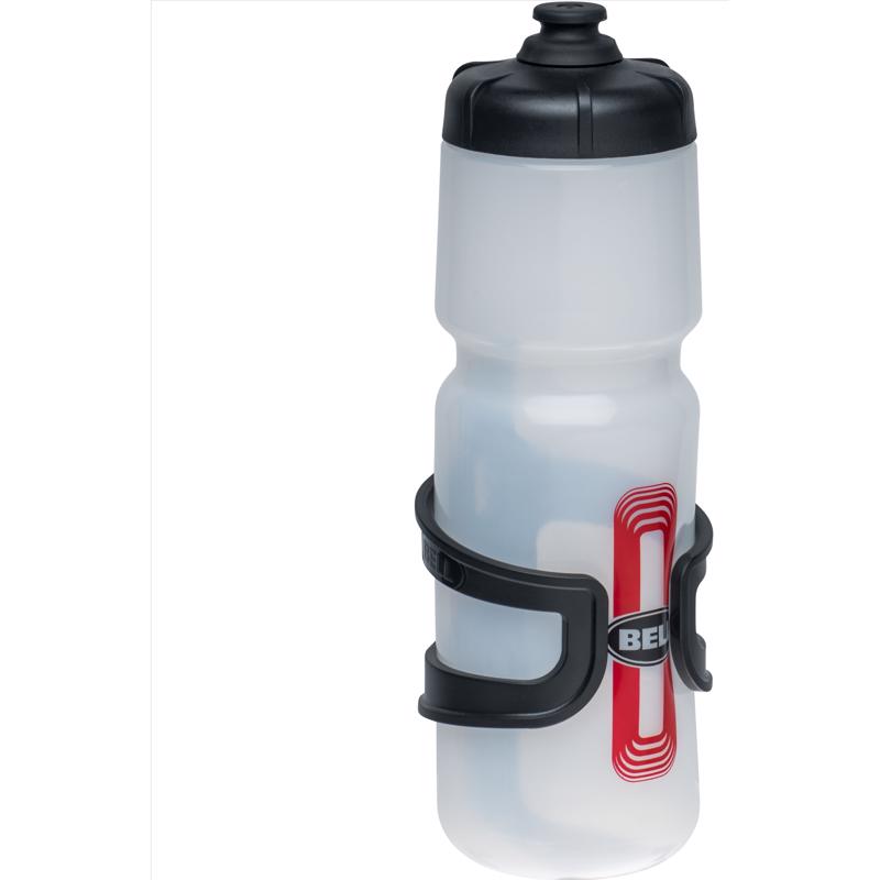 BELL SPORTS - Bell Sports Quencher Plastic Water Bottle and Cage 26 oz Clear Black