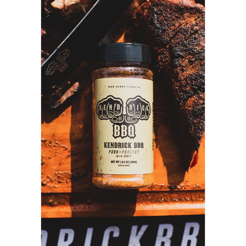 KENDRICK BBQ - Kendrick BBQ Pork and Poultry with Honey Bar-B-Q Rub/Seasoning 9.5 oz