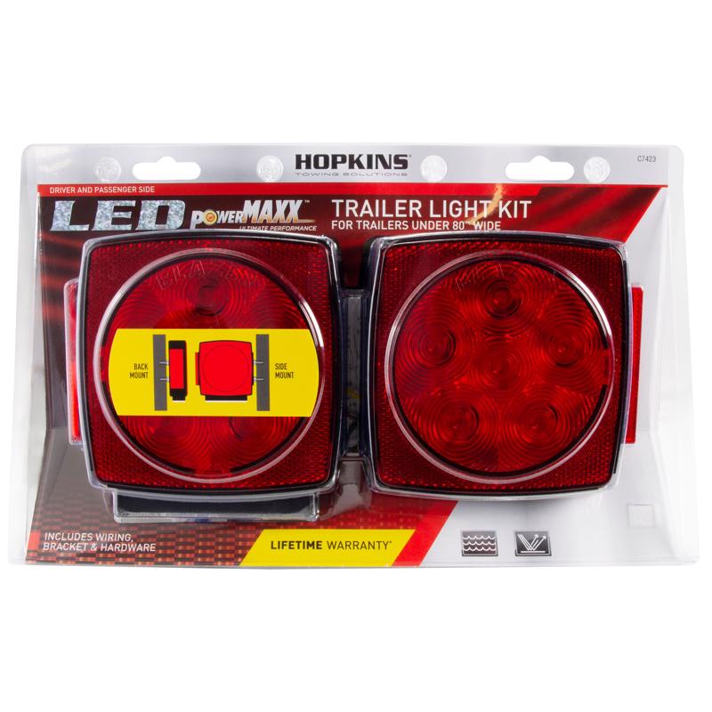 HOPKINS - Hopkins Red Square Stop/Tail/Turn LED Light Kit