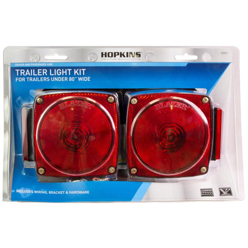 HOPKINS - Hopkins Trailer Red Square Stop/Tail/Turn LED Light Kit