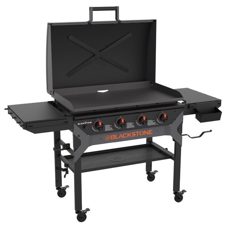 BLACKSTONE - Blackstone Iron Forged 4 Burner Liquid Propane Outdoor Griddle with Hood Black