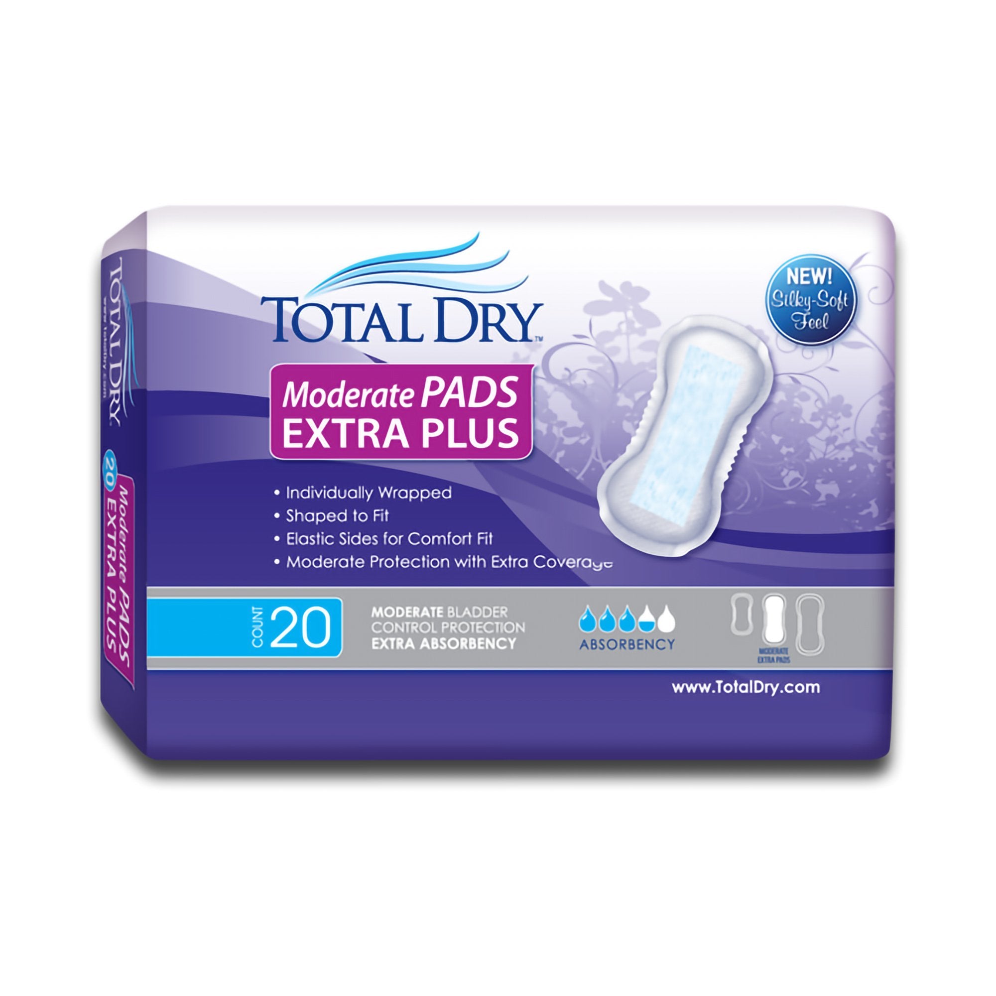 Secure Personal Care Products - Bladder Control Pad TotalDry™ 13-3/4 Inch Length Moderate Absorbency Polymer Core Regular [20/BG]