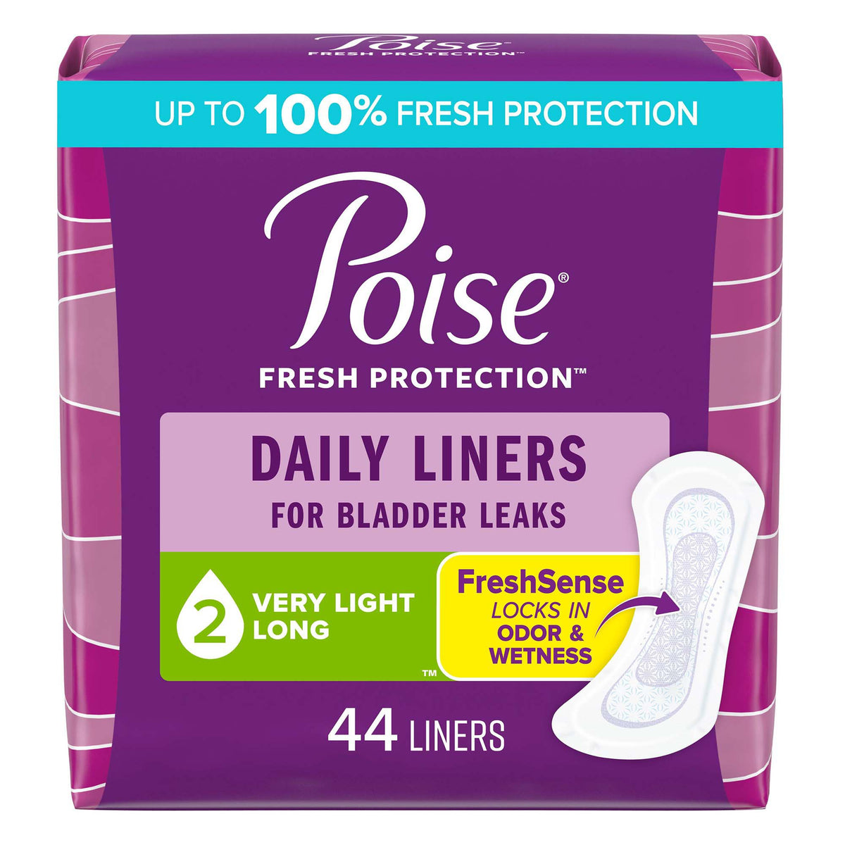 Kimberly Clark - Bladder Control Pad Poise® Fresh Protection™ 8-1/2 Inch Length Light Absorbency Sodium Polyacrylate Core One Size Fits Most [44/PK]
