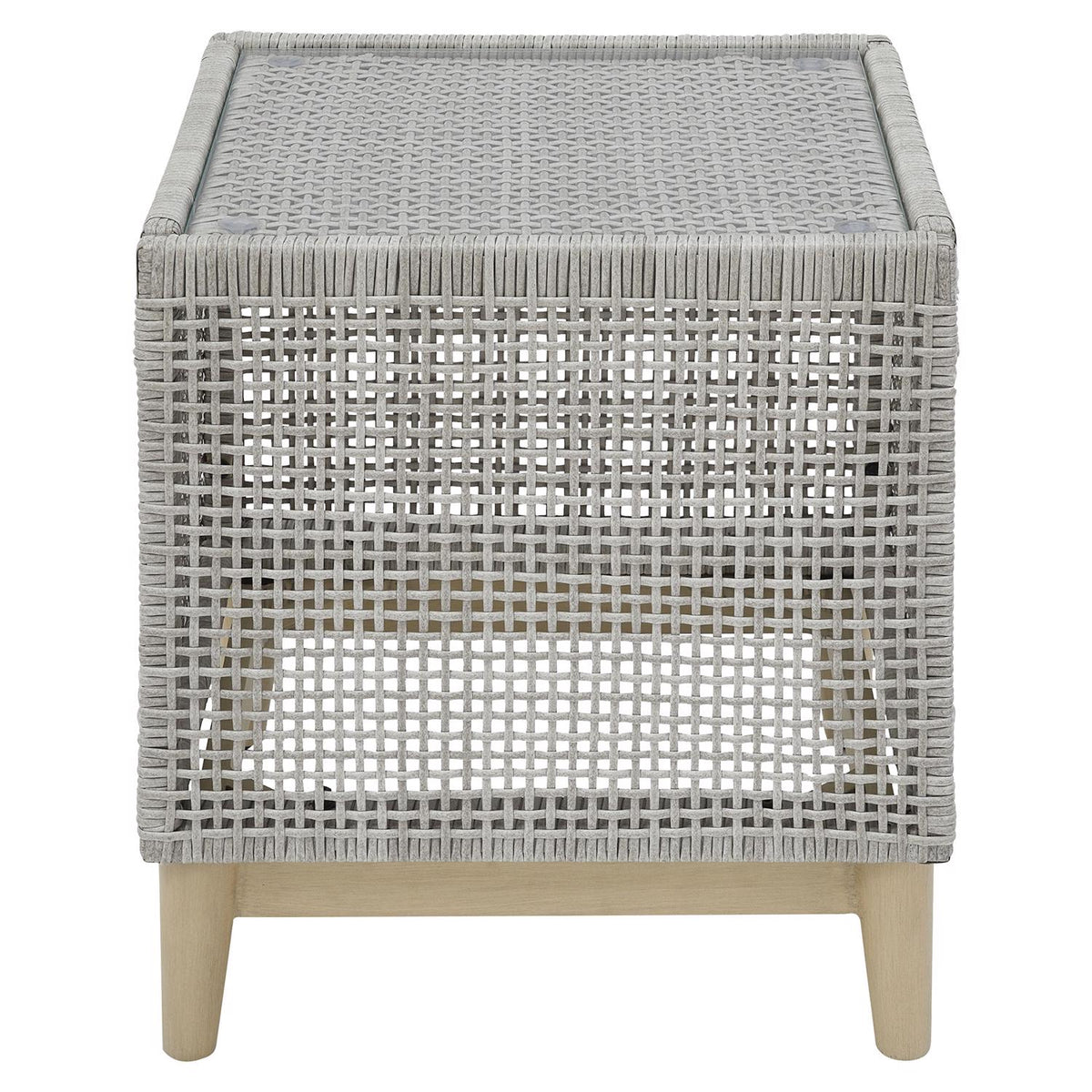 Signature Design by Ashley Seton Creek Gray Square Glass Casual End Table