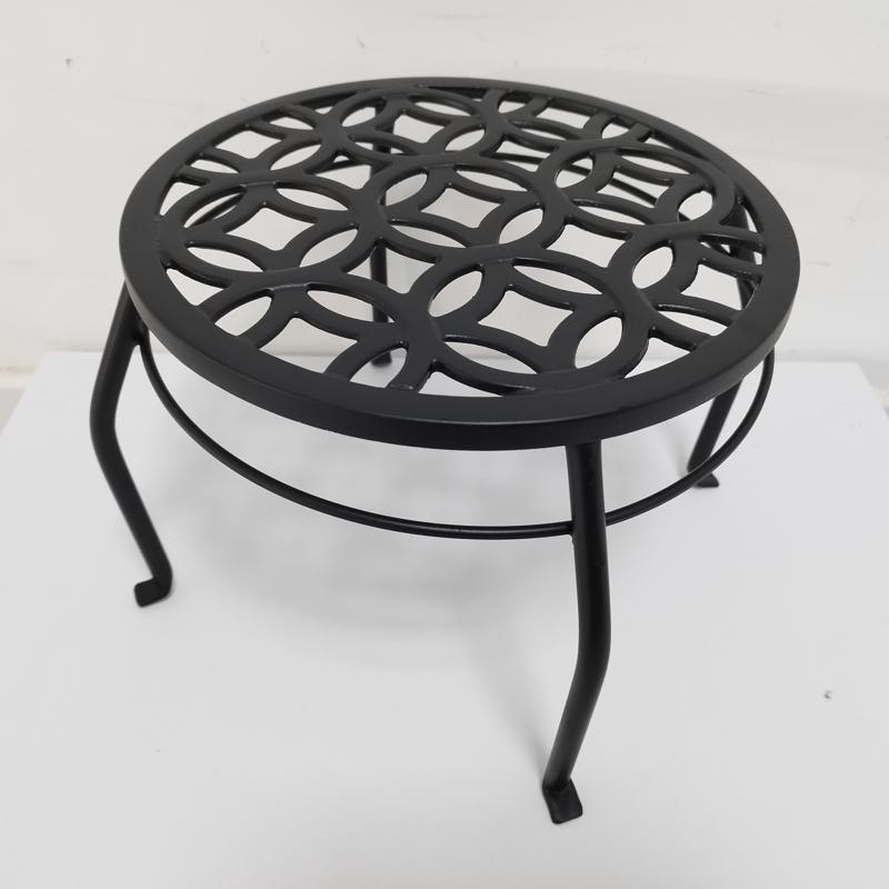 LIVING ACCENTS - Living Accents 9 in. H Black Cast Iron Plant Stand