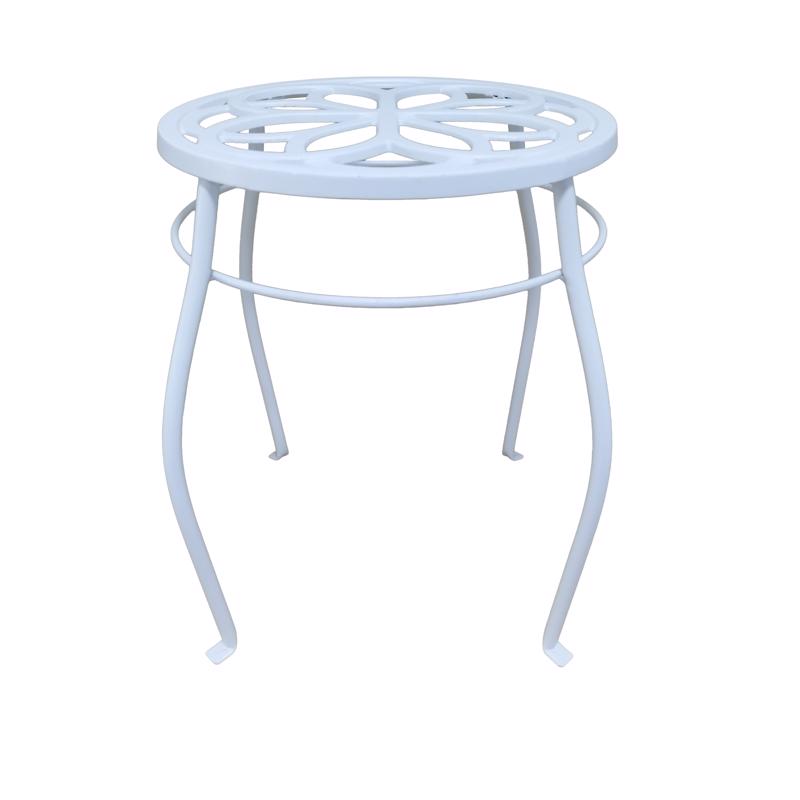 LIVING ACCENTS - Living Accents 15 in. H White Cast Iron Plant Stand