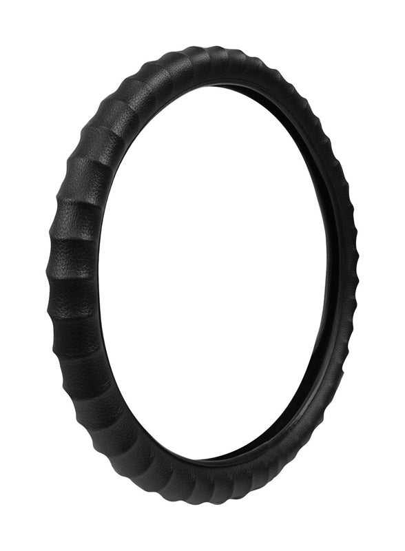 CUSTOM ACCESSORIES - Custom Accessories Black Steering Wheel Cover For Fits 14-1/2 inch To 15-1/2 inch 1 pk