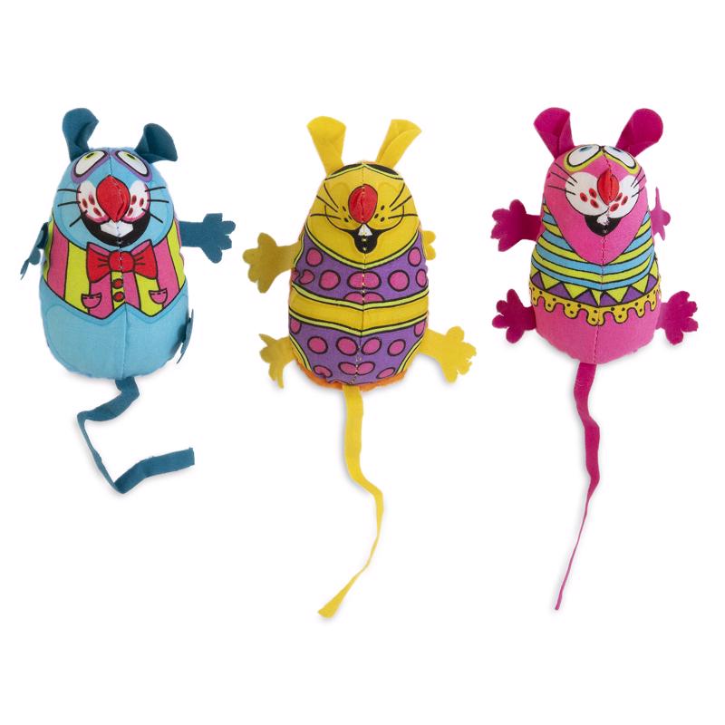 FAT CAT - Fat Cat Assorted Plush Eeeks Cat Toy 3 pk