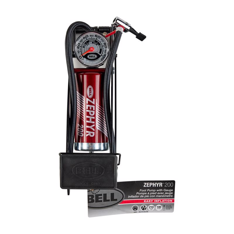 BELL SPORTS - Bell Sports Zepher 200 Steel Foot Pump 100 psi Black