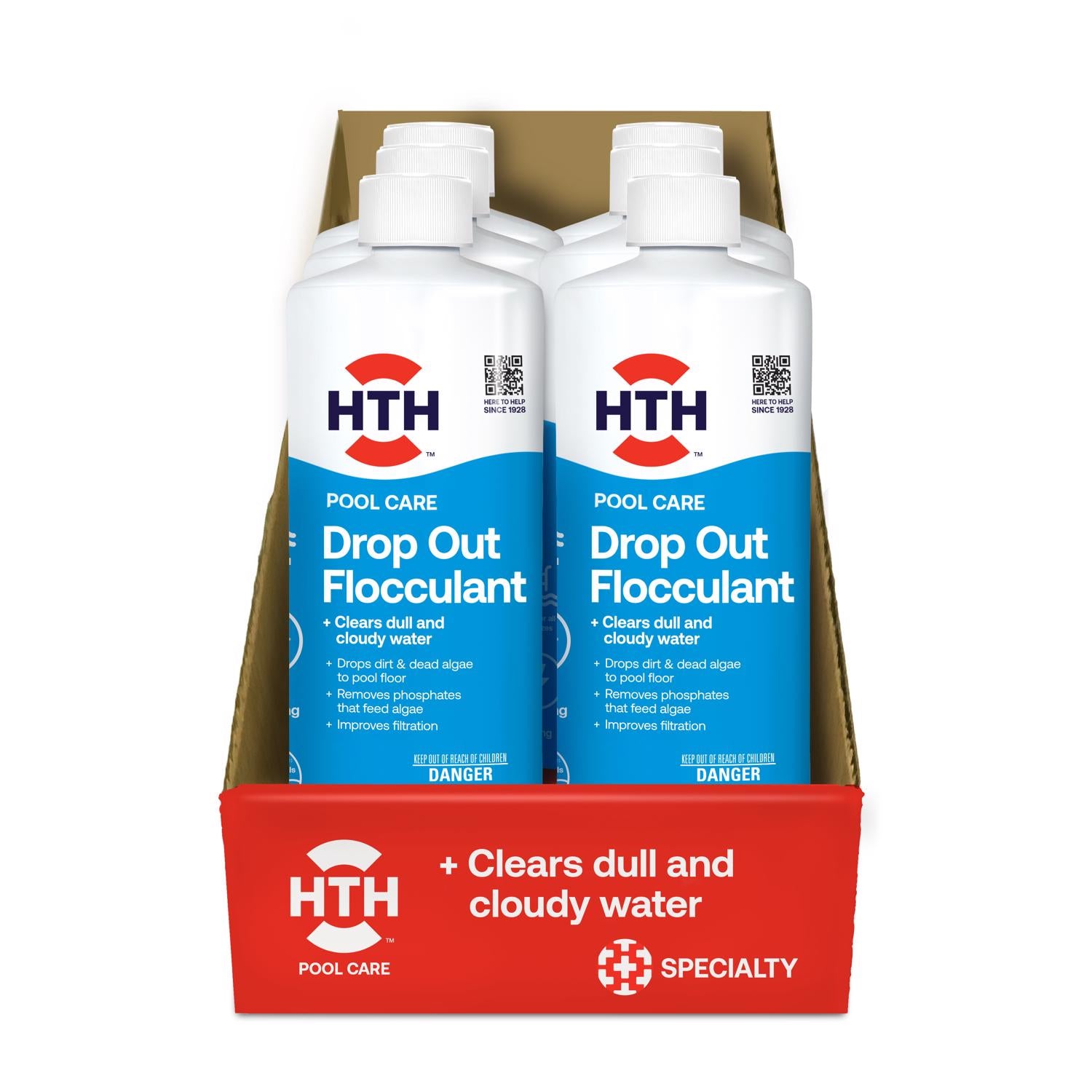 HTH Pool Care Liquid Flocculant 32 oz - Case of 6