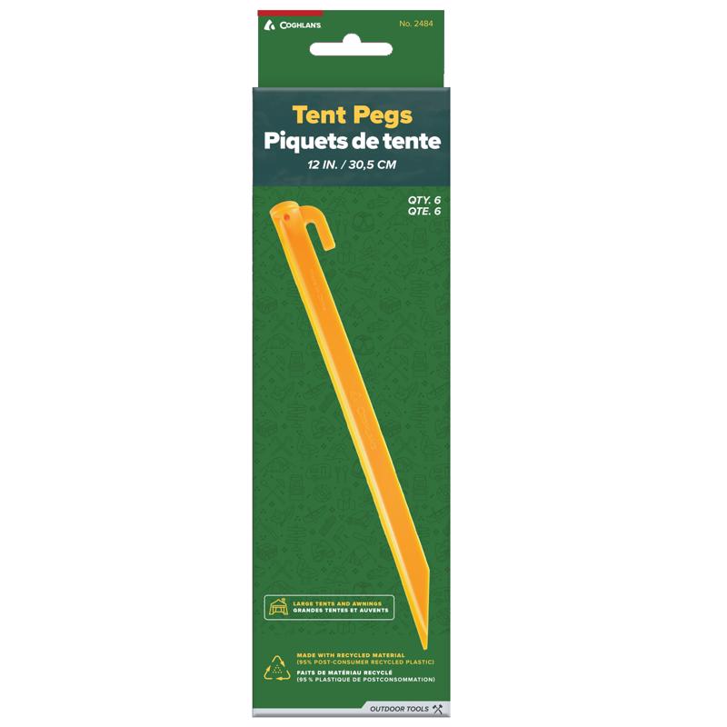 COGHLANS - Coghlan's Yellow Tent Pegs 12 in. H 6 pk