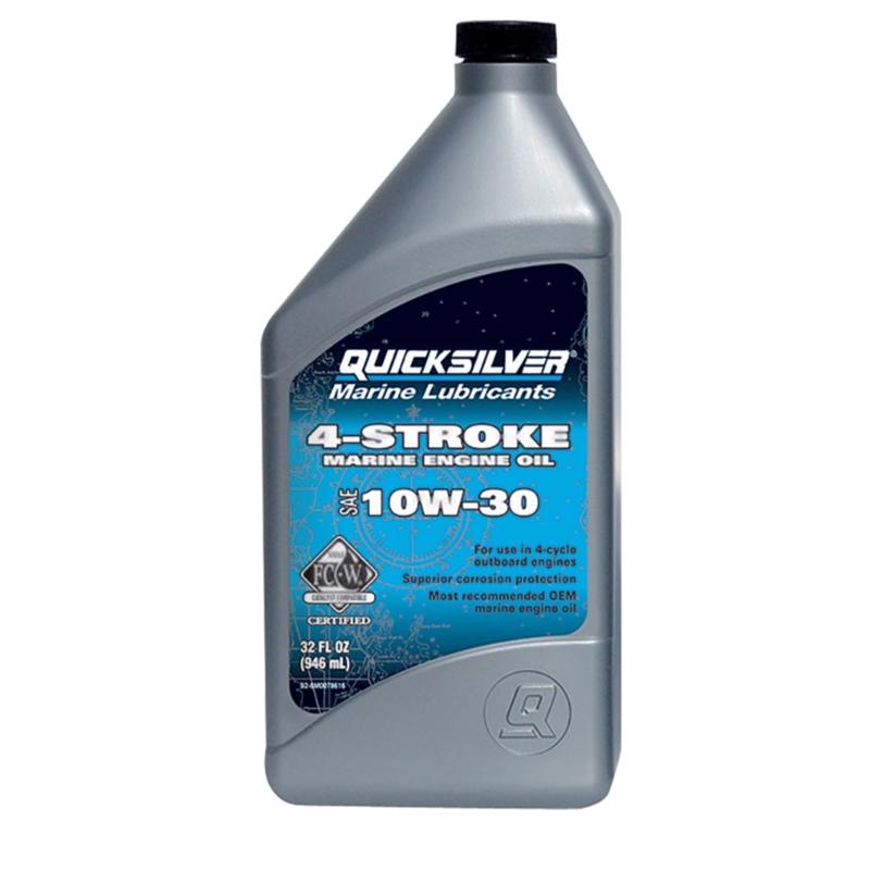 QUICKSILVER - Quicksilver 10W-30 Gasoline Marine 4 Stroke Outboard Oil 32 oz 1 pk