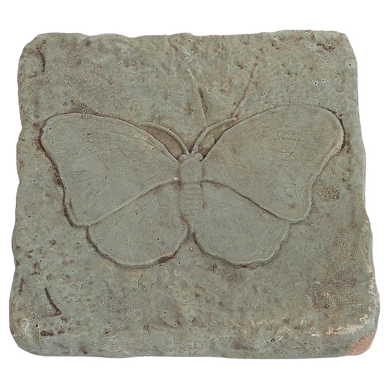 Athens Stonecasting Beige/Brown Concrete 2 in. H X 12 in. L X 12 in. W Butterfly Stepping Stone - Case of 5