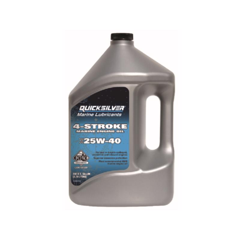 QUICKSILVER - Quicksilver 25W-40 4-Cycle Marine 4 Stroke Outboard Oil 1 gal 1 pk