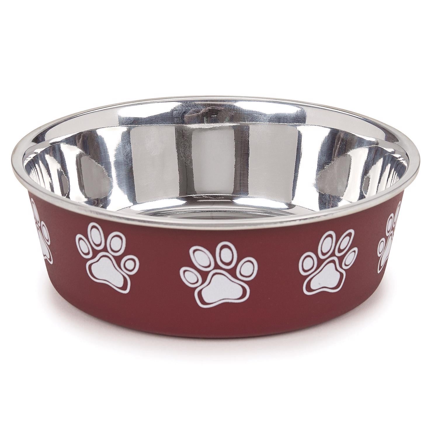 Proselect Goodie Merlot Stainless Steel 52 oz Pet Bowl For Dogs - Case of 6