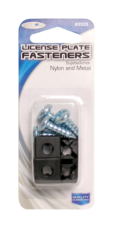 CUSTOM ACCESSORIES - Custom Accessories Black/Silver Metal/Nylon License Plate Fasteners - Case of 12