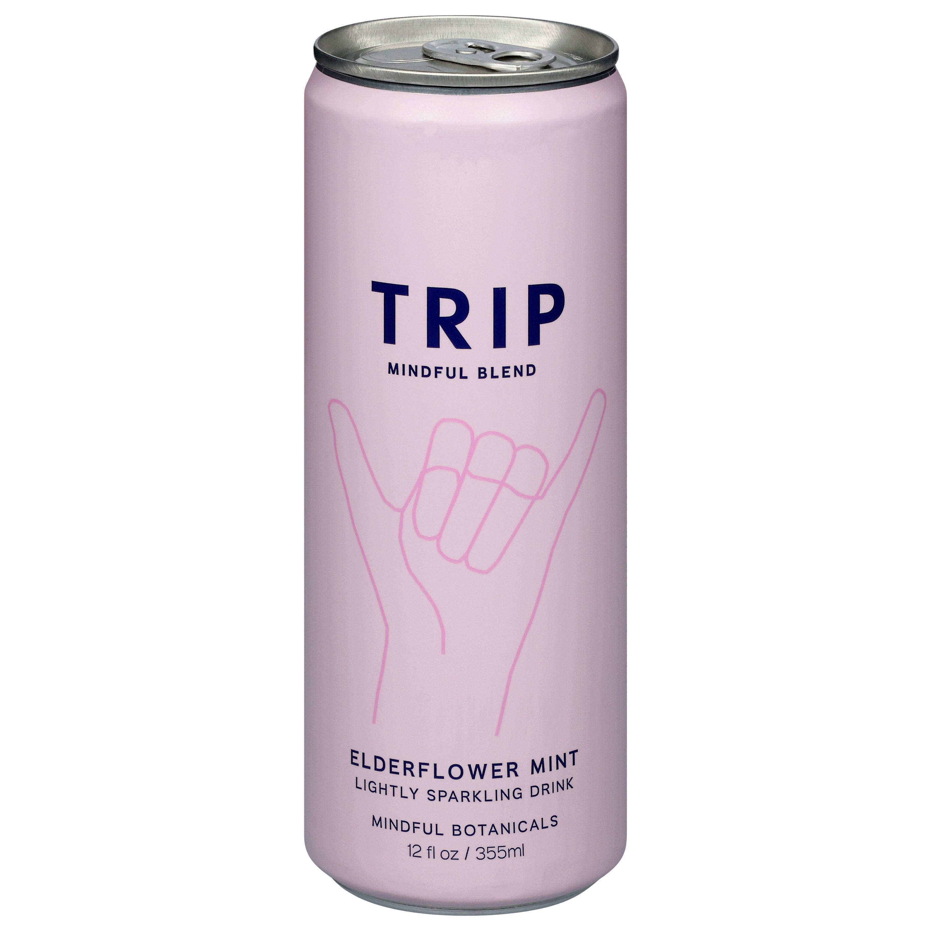 Trip Mindful Blend Mindful Botanicals Elderflower Mint Lightly Sparkling Drink 12 fl oz - Case of 12