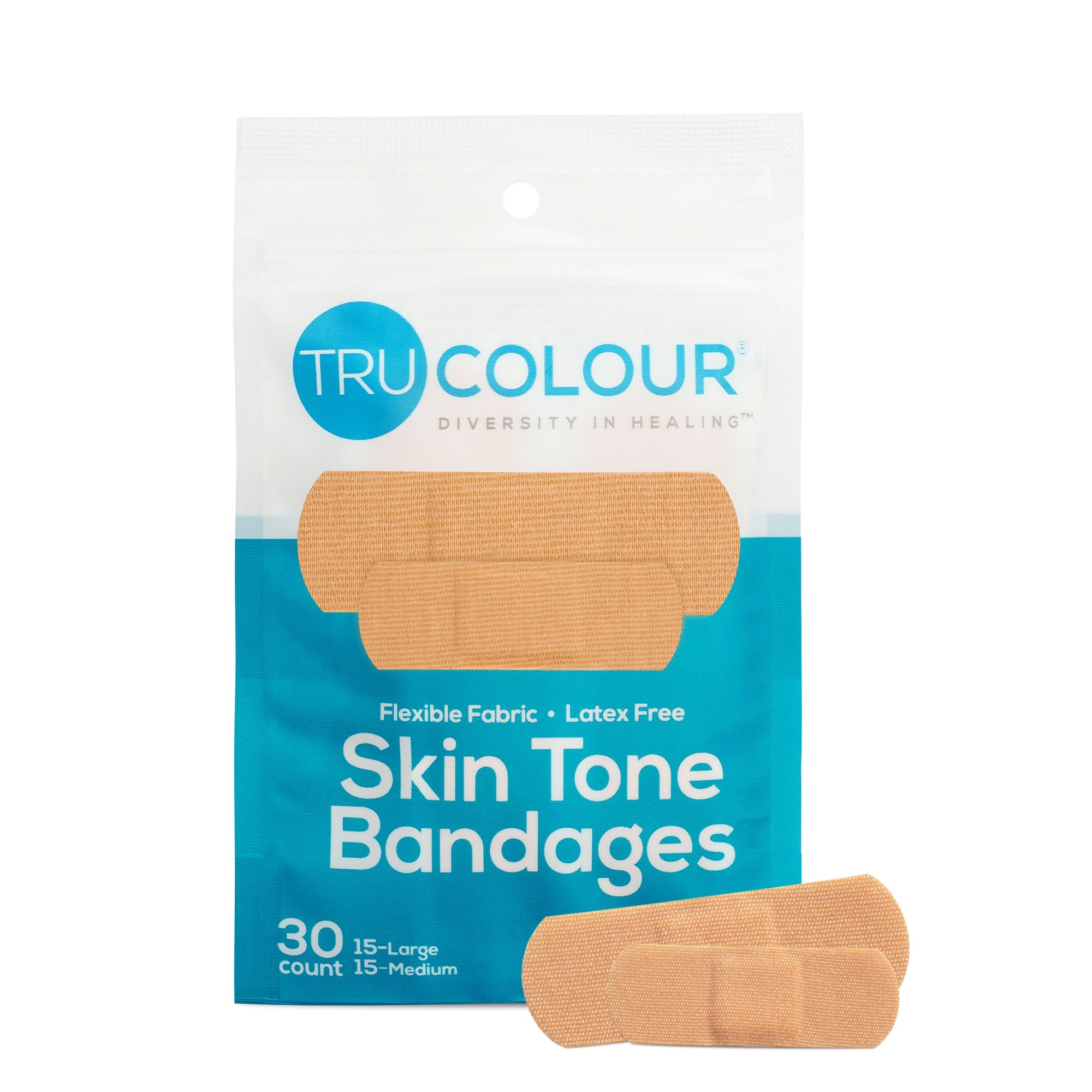 Tru-Colour Products LLC - Waterproof Adhesive Strip Tru-Colour® 1 X 3 Inch Fabric Rectangle Beige Sterile [30/PK]