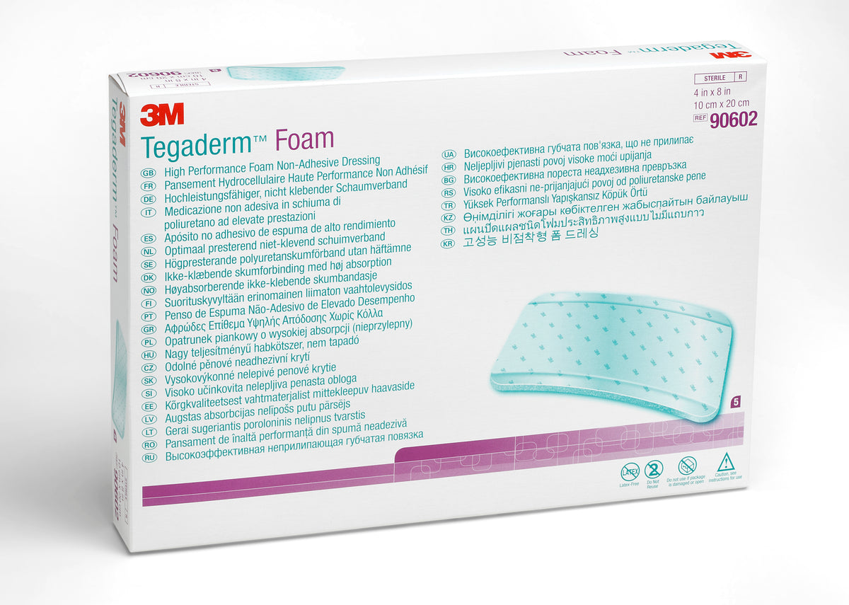 Solventum Corporation - Foam Dressing 3M™ Tegaderm™ High Performance 4 X 8 Inch Without Border Film Backing Nonadhesive Rectangle Sterile [30/CS]