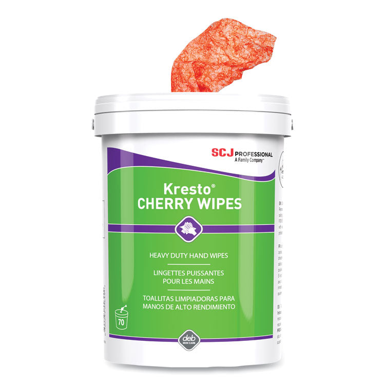 SC Johnson Professional - Kresto Cherry Wipes, Cloth, 7.92 x 5.74, Cherry, 70/Pack, 6 Packs/Carton