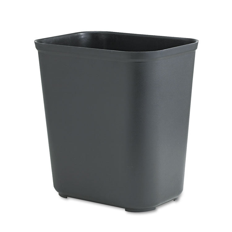 Rubbermaid Commercial - Fiberglass Wastebasket, 7 gal, Fiberglass, Black