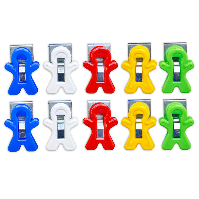 THE PENCIL GRIP - Magnet Man Magnetic Clip, Assorted Colors, Pack of 10 (TPG13210)