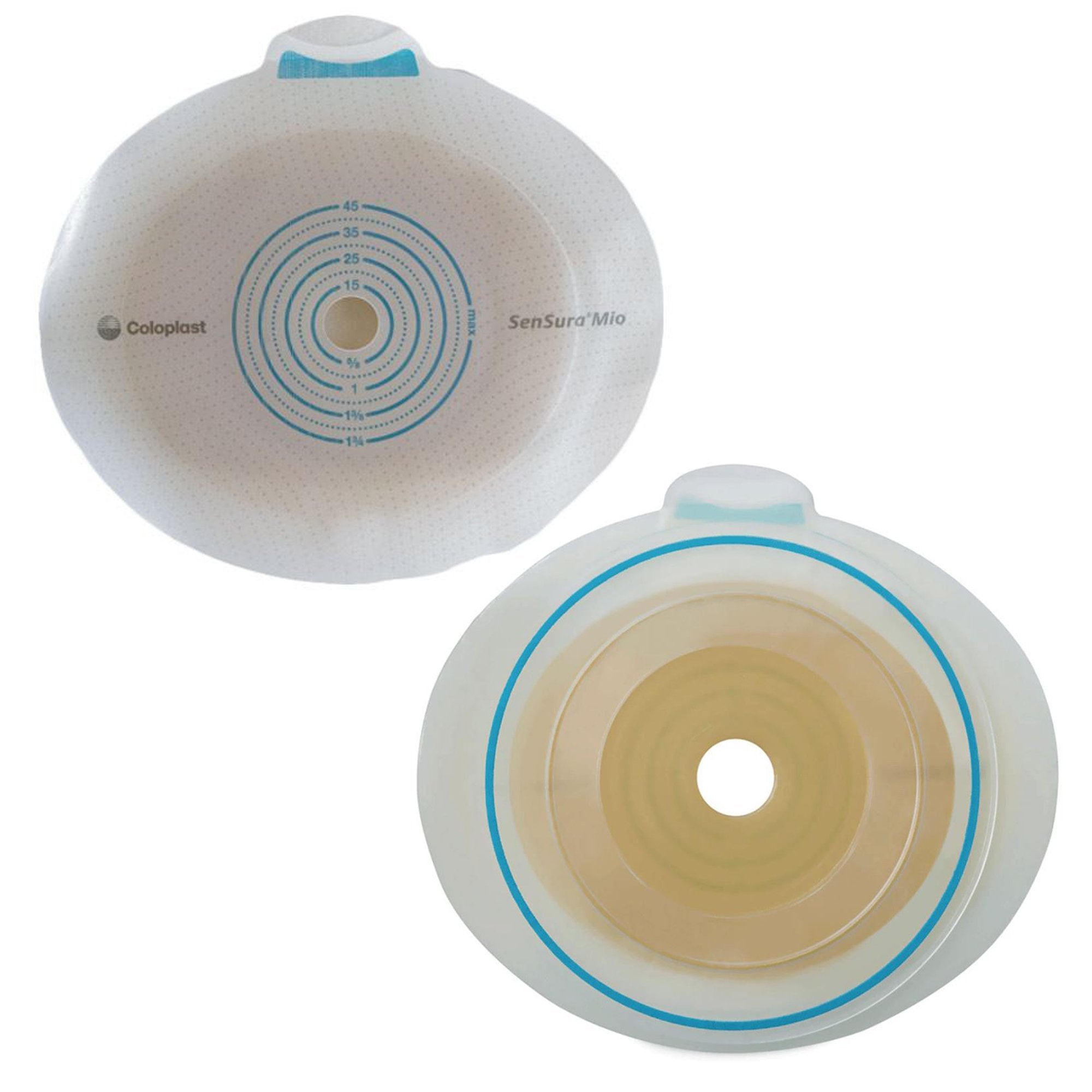 Coloplast - Ostomy Barrier SenSura® Mio Flex Trim to Fit, Extended Wear Elastic Adhesive 40 mm Flange Green Code System 3/8 to 1-5/16 Inch Opening [5/BX]