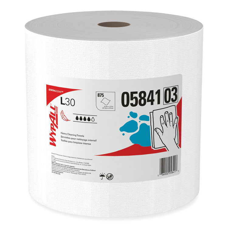 WypAll - L30 Towels, 12.4 x 12.2, White, 875/Roll