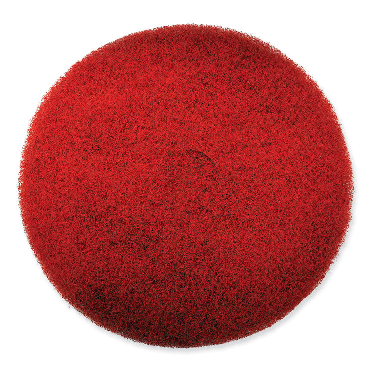 SC Johnson Professional - EZ CARE Heavy Duty Scrub Pad, 13" Diameter, Red/Gray, 5/Carton