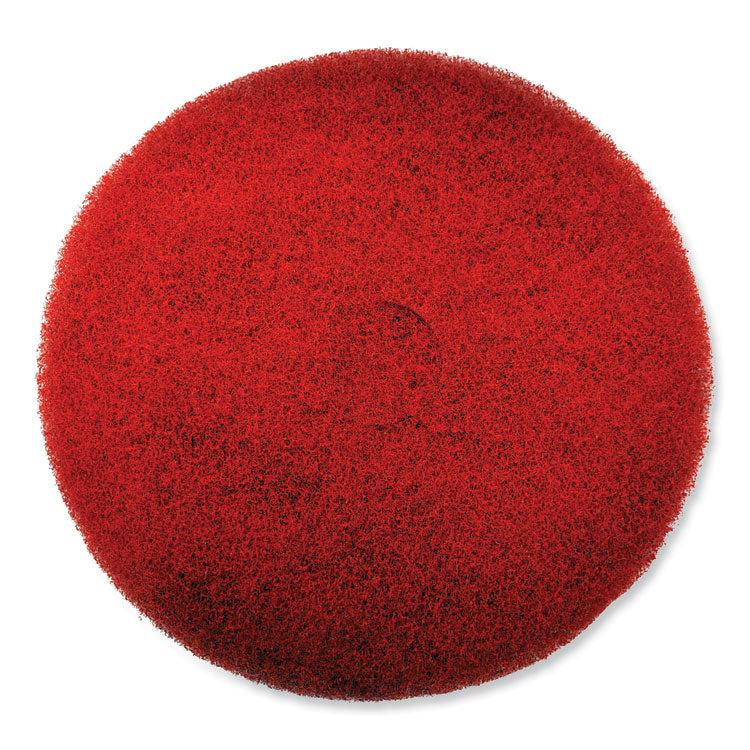 SC Johnson Professional - EZ CARE Heavy Duty Scrub Pad, 20" Diameter, Red/Gray, 5/Carton