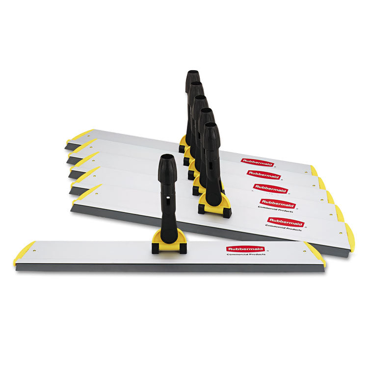 Rubbermaid Commercial HYGEN - HYGEN Quick Connect S-S Frame, Squeegee, 24w x 4 1/2d, Aluminum, Yellow