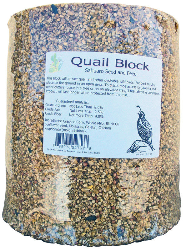 SAHUARO SEED - Sahuaro Seed Quail Block Assorted Species Milo and Corn Bird Food Block 21 lb