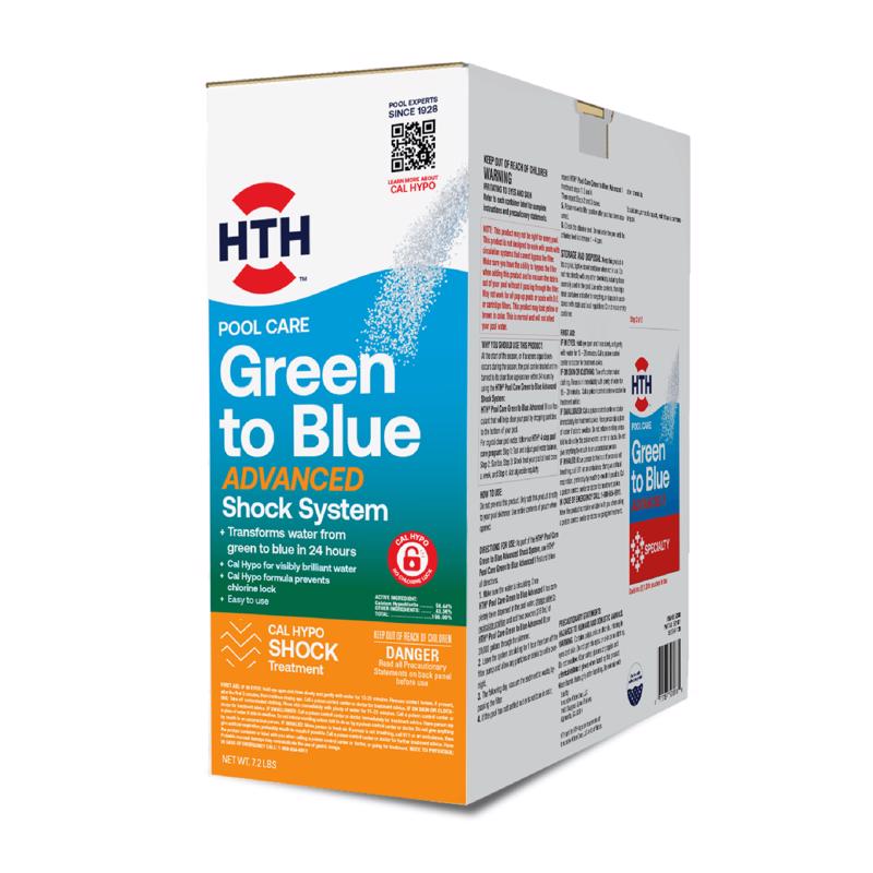 HTH - HTH Super Green to Blue Granule Shock System 7.2 lb - Case of 2