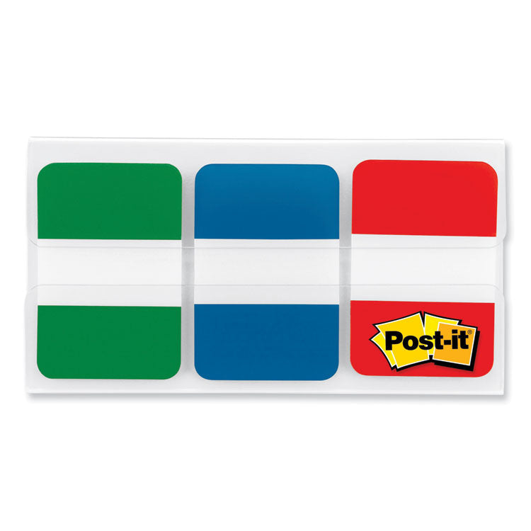 Post-it Tabs - 1" Plain Solid Color Tabs, 1/5-Cut, Assorted Colors, 1" Wide, 66/Pack