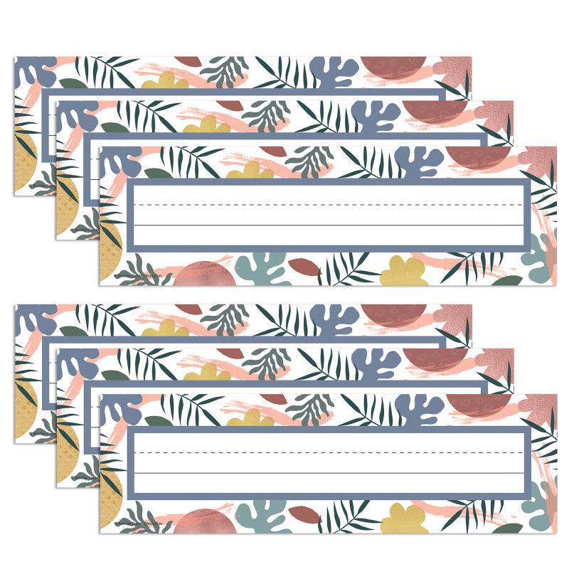 TEACHER CREATED RESOURCES - Wonderfully Wild Flat Name Plates, 3-1/2" x 11-1/2", 36 Per Pack, 6 Packs