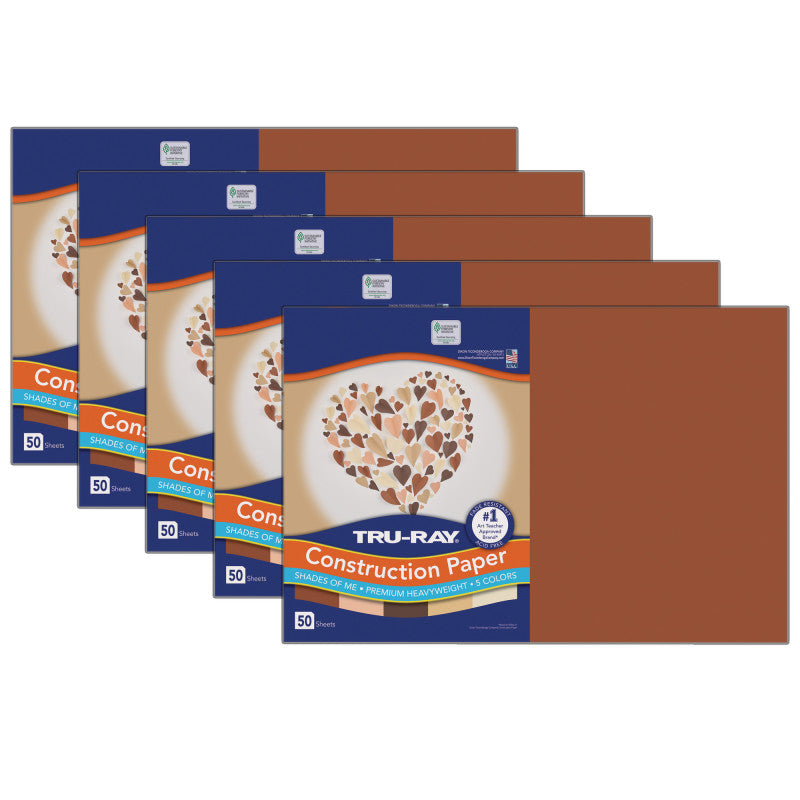 TRU-RAY - Construction Paper, Shades of Me Assortment, 12" x 18", 50 Sheets Per Pack, 5 Packs