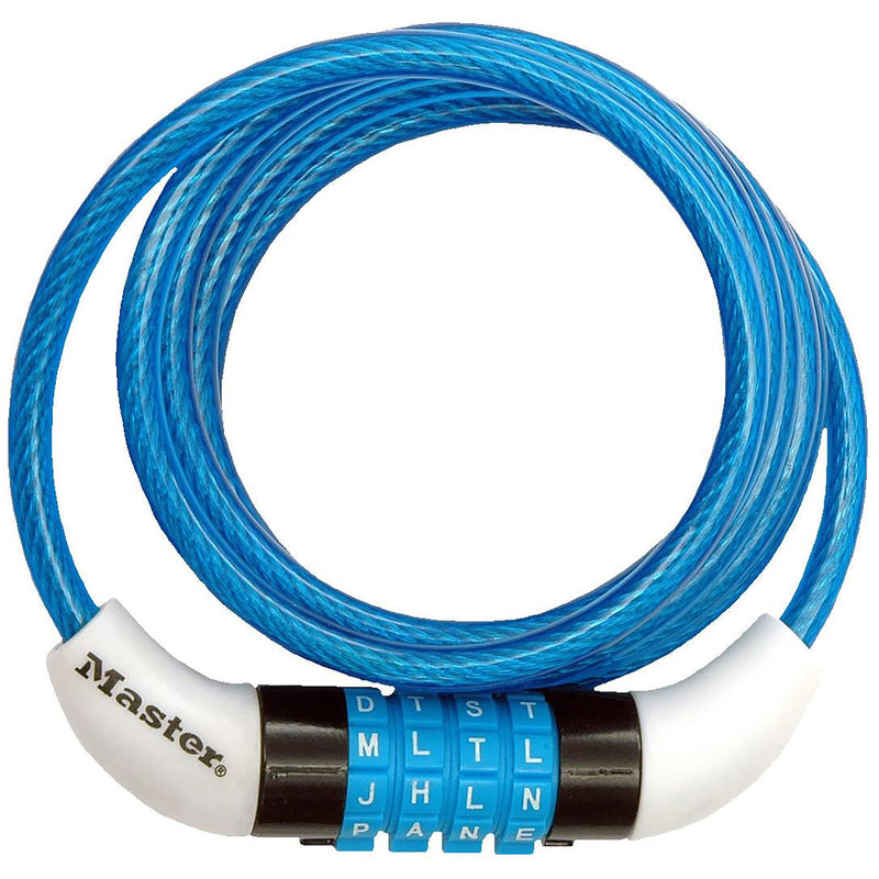 MASTER LOCK - Master Lock 1/4 in. W X 5 ft. L Vinyl Covered Steel 4-Dial Combination Locking Cable