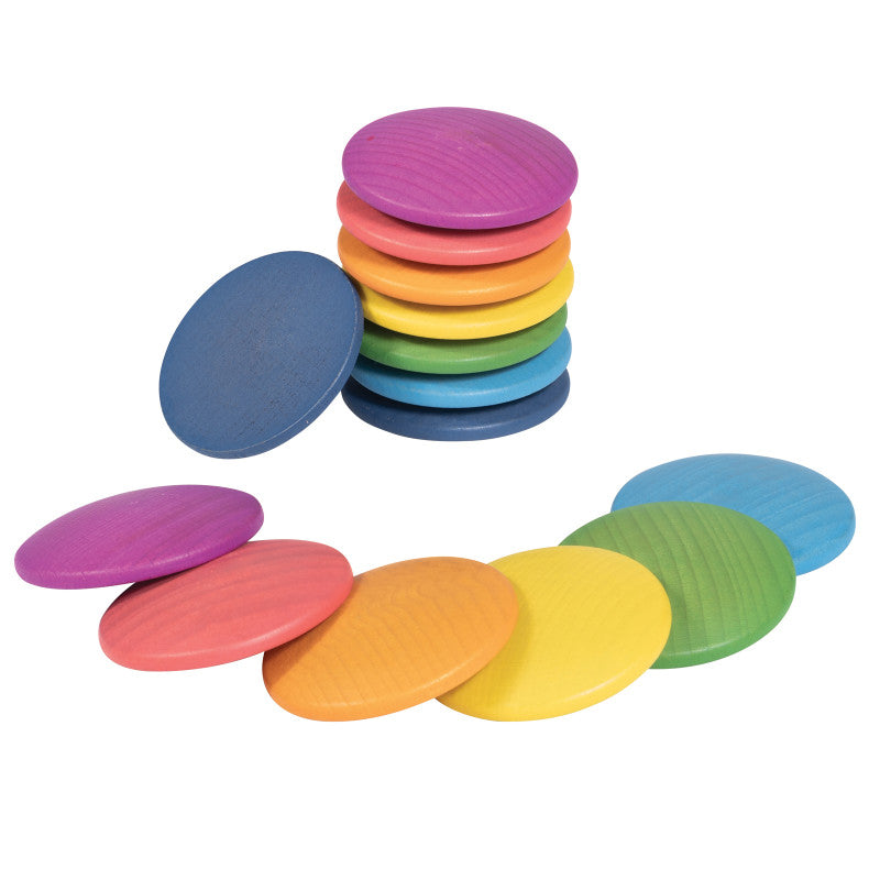 TICKIT - Rainbow Wooden Discs - Set of 14