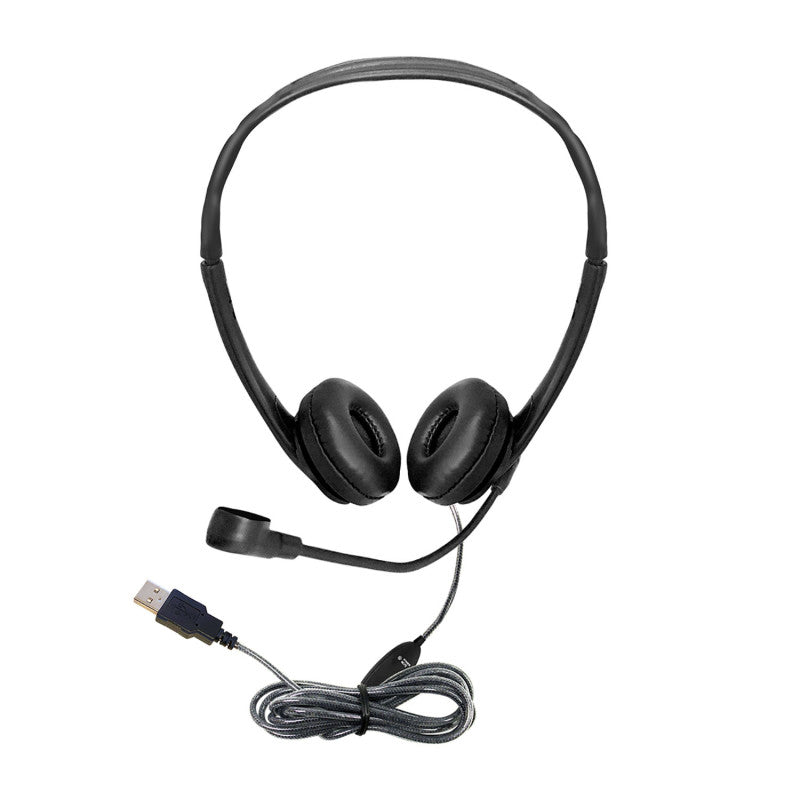 HAMILTONBUHL - WorkSmart Personal Headset - USB with Steel-Reinforced Gooseneck Microphone, Leatherette Ear Cushions