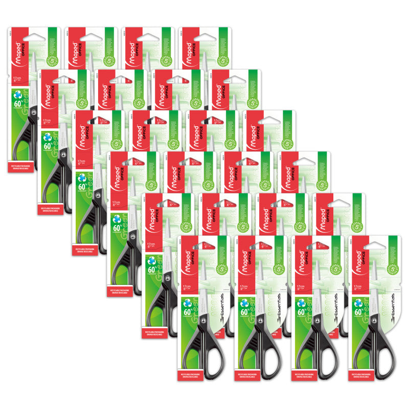 MAPED - Essentials Eco-Friendly Multipurpose Scissors 6.75", Pack of 24