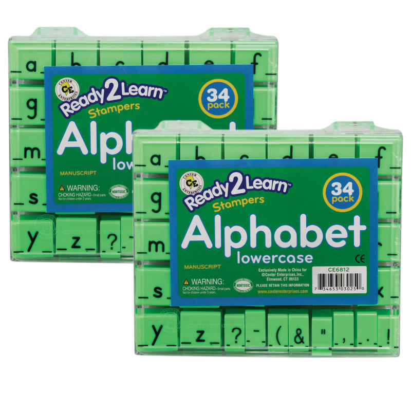 READY 2 LEARN - Alphabet Stamps - Lowercase - Small - 34 Per Set - 2 Sets