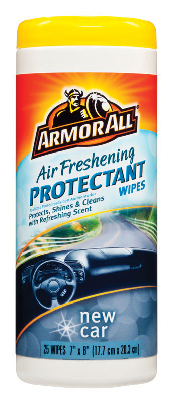 ARMOR ALL - Armor All Plastic/Rubber/Vinyl Air Freshening Protectant Wipes New Car Scent 25 ct
