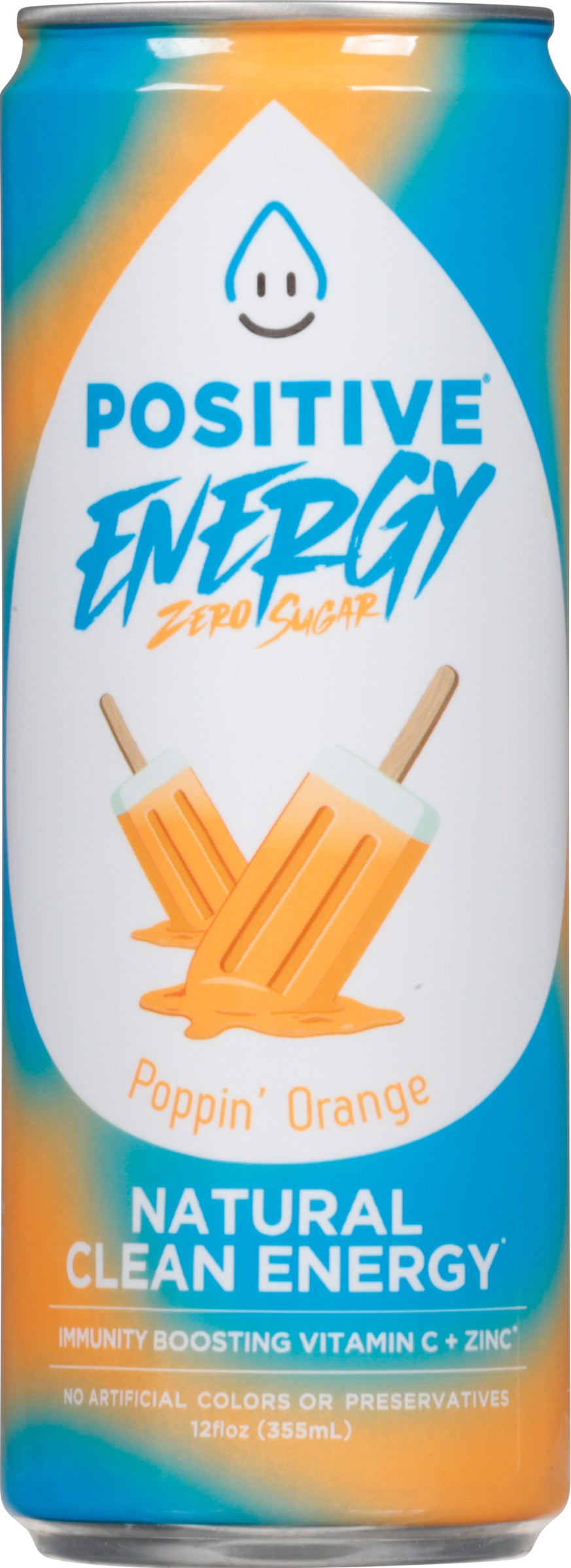 Positive Beverage Energy Poppin' Orange Sparkling Water 12 fl oz - Case of 12