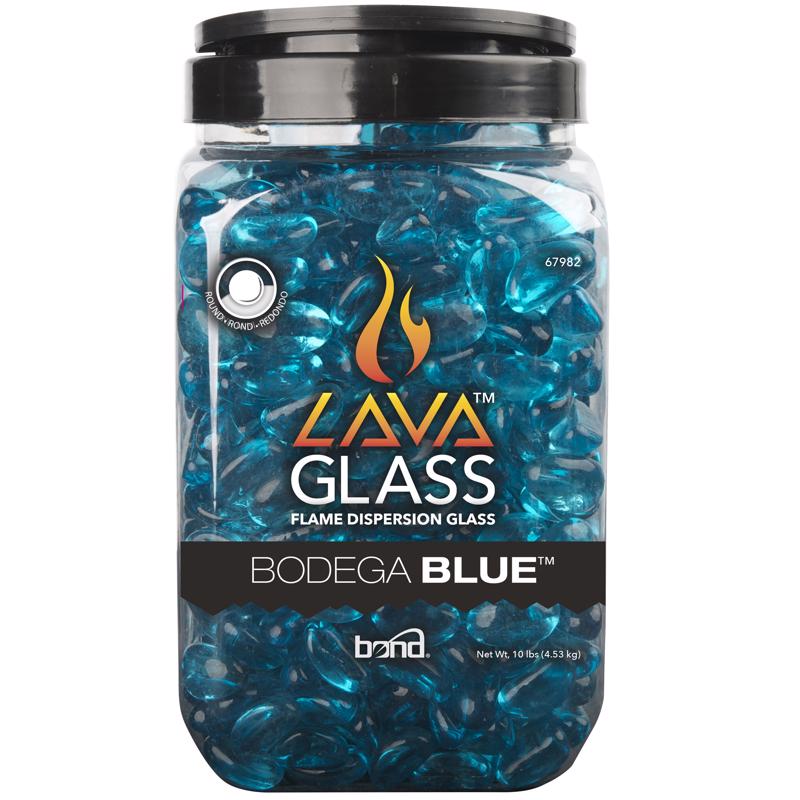 BOND MANUFACTURING - Bond Manufacturing Bodega Blue Gloss Glass Fire Pit Lava Glass