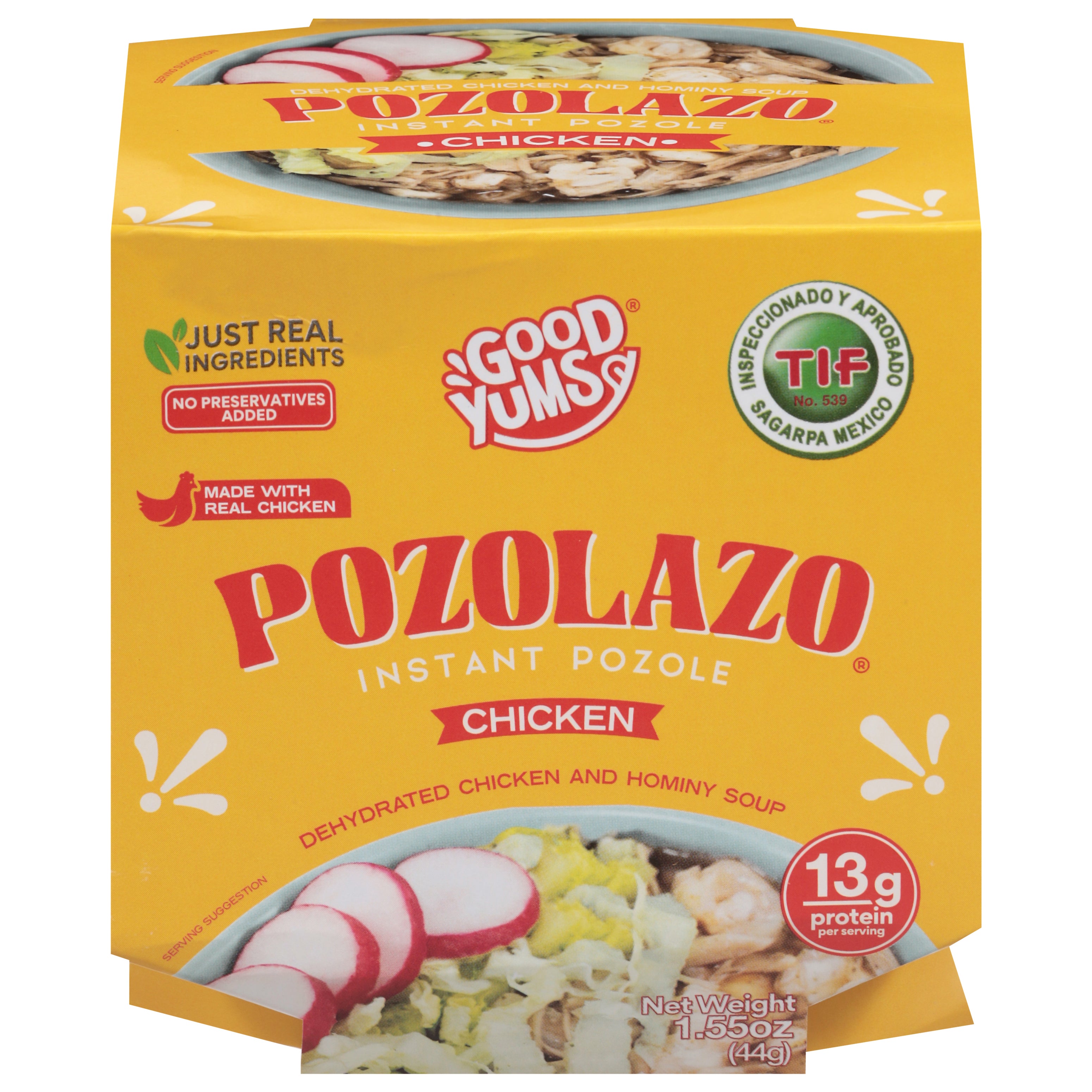 Good Yums Chicken Instant Pozole 1.55 oz - Case of 12